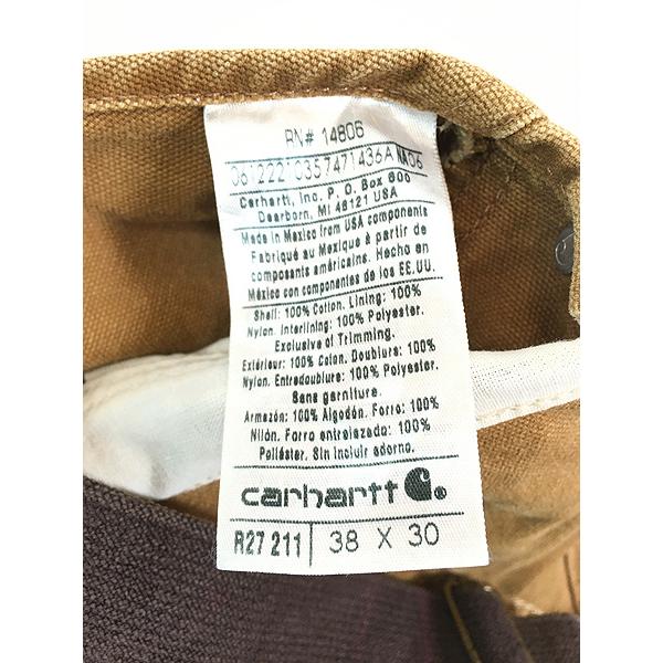古着 Carhartt 防寒 パデット ブラウン ダック Wニー ワーク