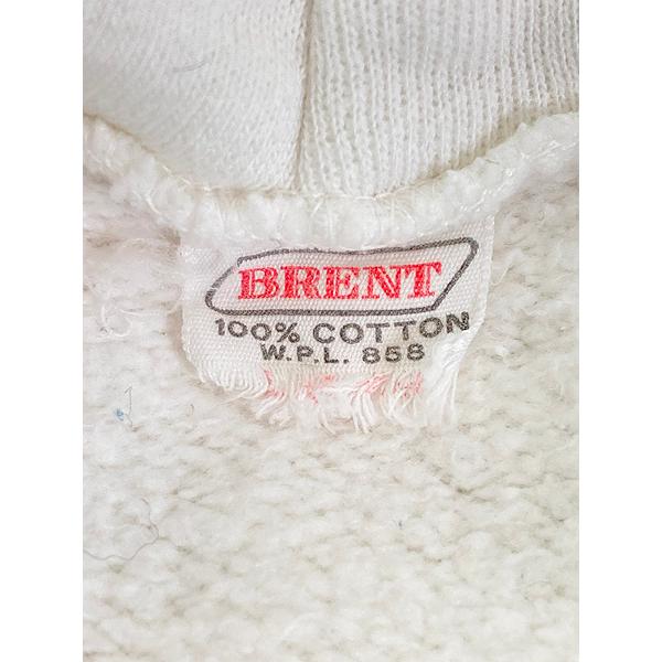古着 60s BRENT 無地 ソリッド ラグラン スウェット パーカー ホワイト