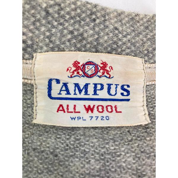 古着 50s Campus パチポケ ツイード ウール ワーク カーディガン 