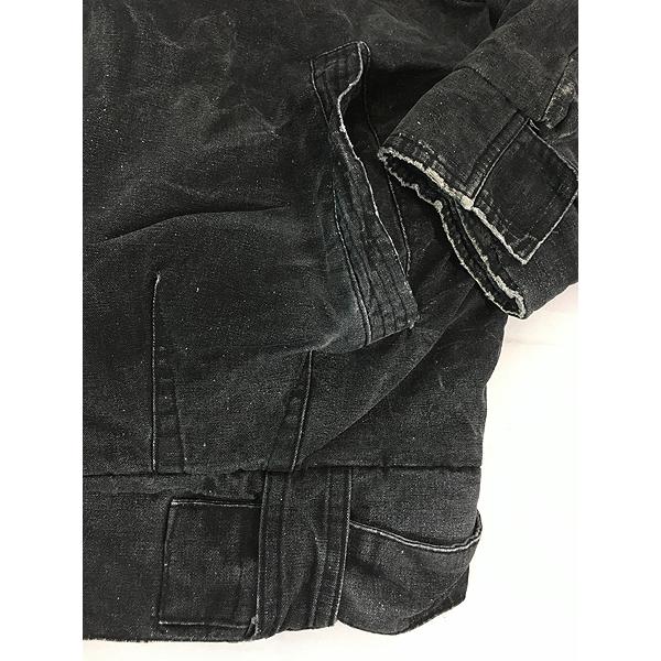 古着 90s BLUE ZONE ブラック コットンキャンバス ボア ダウン