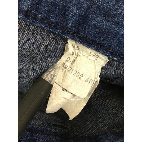 古着 80s USA製 SASSON 丸パチポケ ブルー デニム カーゴ パンツ