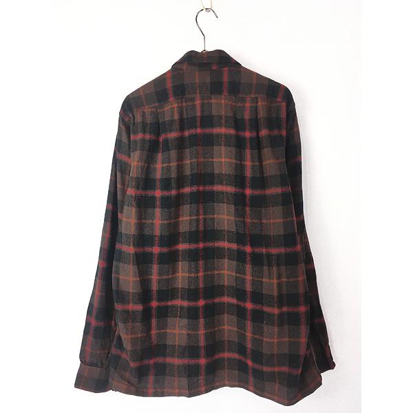 古着 60s Pendleton 好配色 チェック 開襟 ボックス ウール ボード