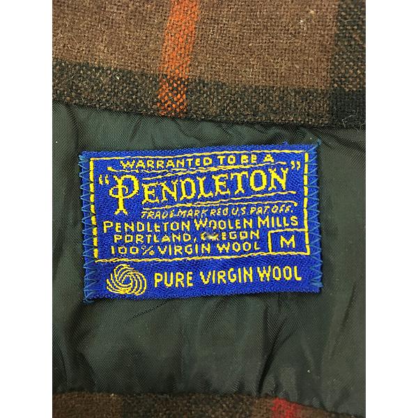 古着 60s Pendleton 好配色 チェック 開襟 ボックス ウール ボード