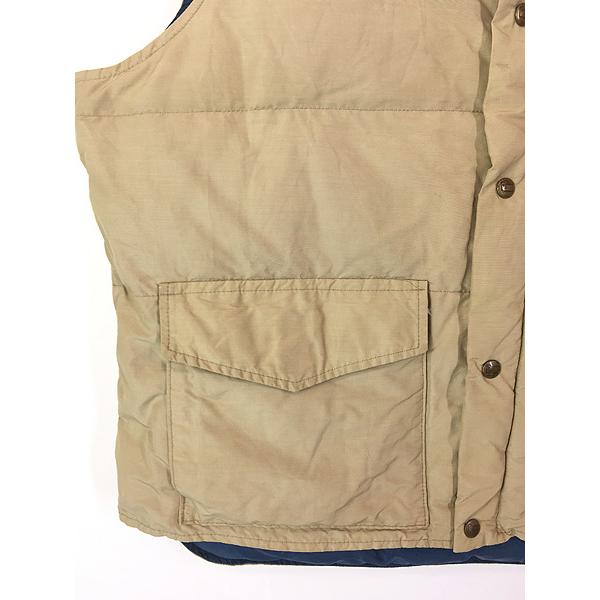 古着 80s USA製 WoolRich 60/40 クロス シェル 比翼 ダウン ベスト