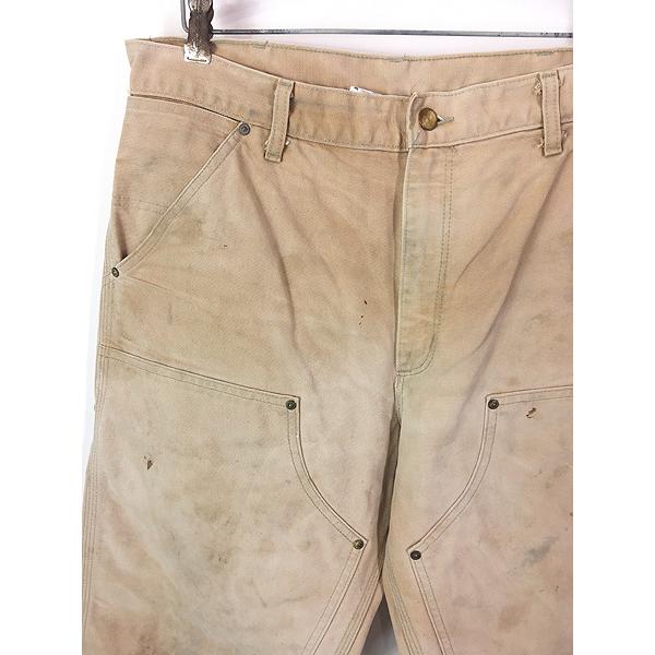 古着 90s USA製 Carhartt フェード ブラウン ダック Wニー ペインター