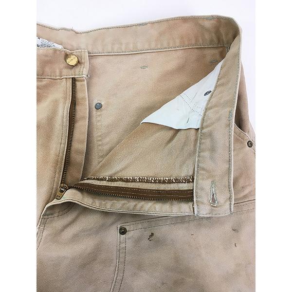 古着 90s USA製 Carhartt フェード ブラウン ダック Wニー ペインター