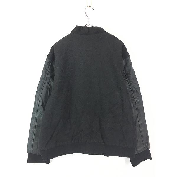 古着 90s USA製 HARLEY DAVIDSON 本革 レザー メルトン ウール