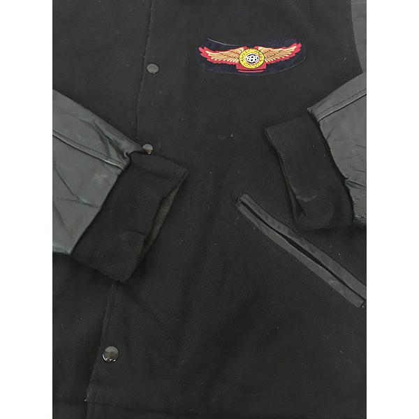古着 90s USA製 HARLEY DAVIDSON 本革 レザー メルトン ウール