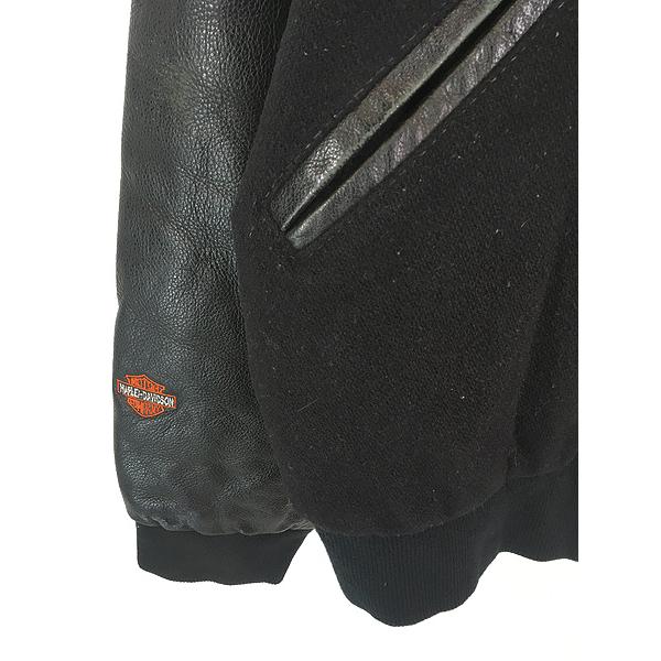 古着 90s USA製 HARLEY DAVIDSON 本革 レザー メルトン ウール