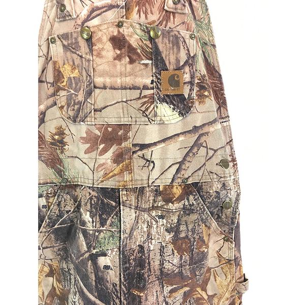 古着 10s Carhartt ap リアルツリー カモ ダック Wニー ワーク オーバーオール W34 L28 古着 90s Carhartt ap リアルツリー カモ ダック Wニー ワーク