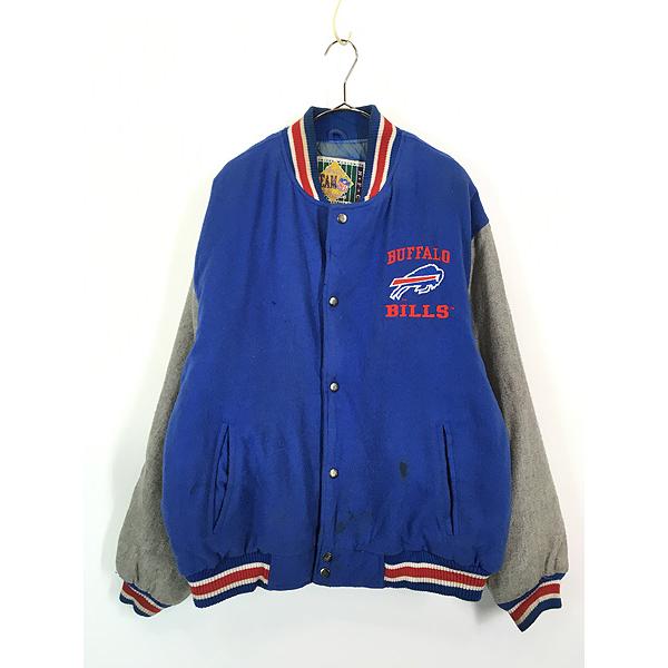 古着 90s NFL Buffalo Bills ビルズ パデット ウール スタジャン 