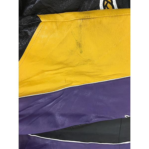 古着 90s NFL Minnesota Vikings バイキングス 本革 オールレザー