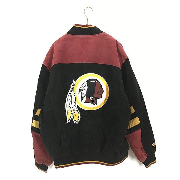 古着 NFL Washington Redskins レッドスキンズ 本革 オール スエード