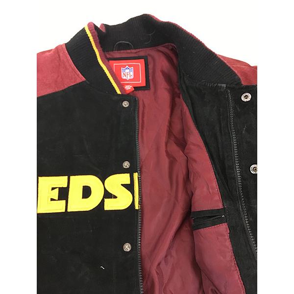 古着 NFL Washington Redskins レッドスキンズ 本革 オール スエード