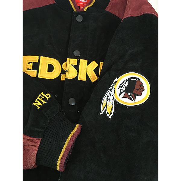 古着 NFL Washington Redskins レッドスキンズ 本革 オール スエード