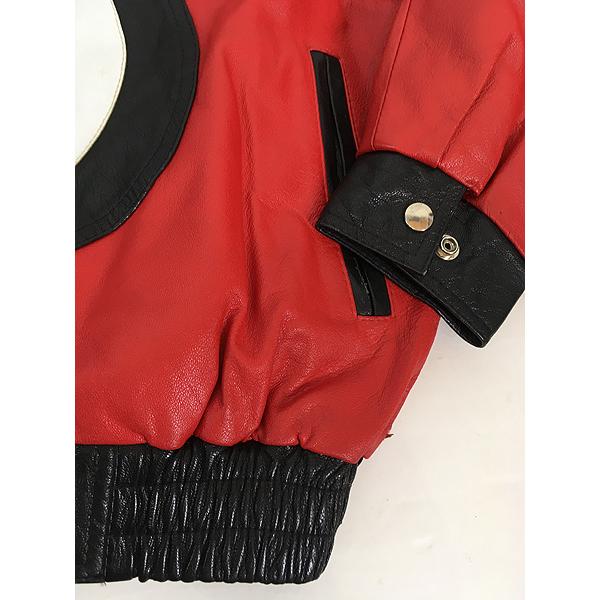 古着 90s ROUTE 66 パッチワーク 本革 オール レザー 襟付き