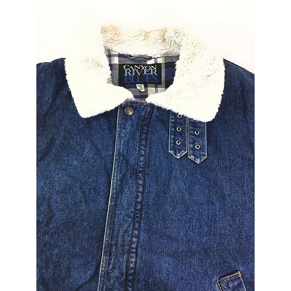 古着 90s Canyon River Blues B-3 タイプ パデッド ブルー デニム ボア