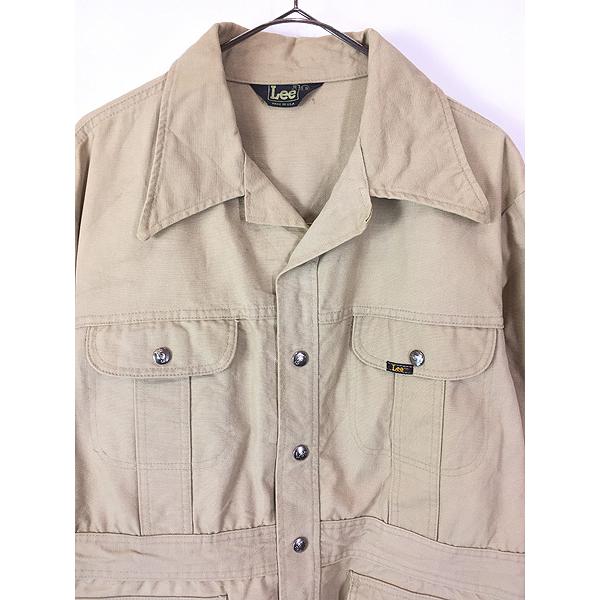 古着 70s USA製 Lee コットンキャンバス オープンカラー ブッシュ 