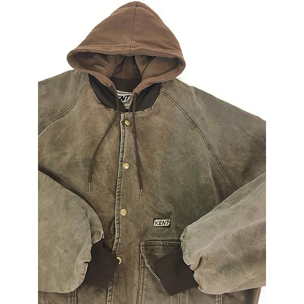 古着 90s USA製 KENT ケント 企業 刺しゅう ブラウン ダック 2way