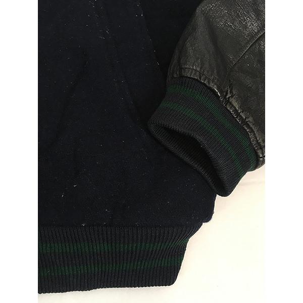 古着 90s Nautica 「TEAM TOUTICA USA」 本革 レザー × メルトン