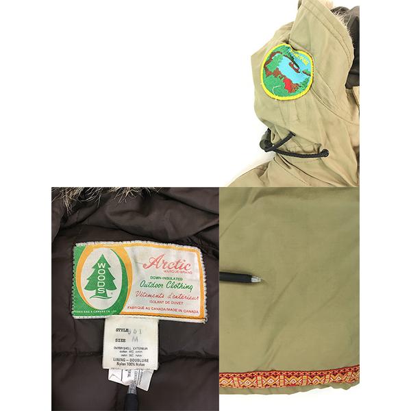 古着 70s Canada製 Woods コットン ナイロン シェル アークティック