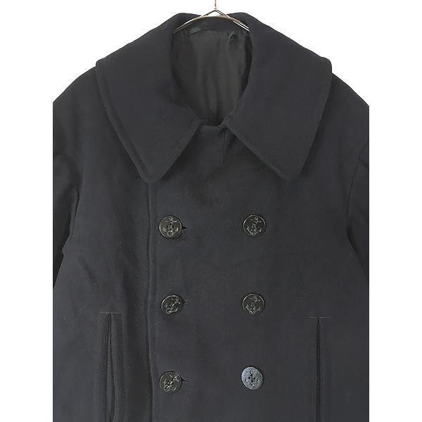 古着 40s 米軍 US Navy 10ボタン ミリタリー 防水 防寒 メルトン ウール Pコート 42位 古着 40s 米軍 US NAVY ステンシル 10ボタン ミリタリー 防水 防寒