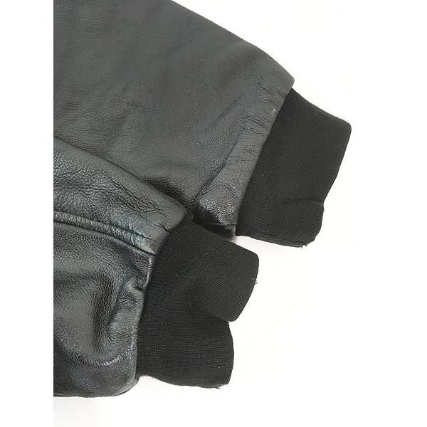 古着 90s USA製 米軍 USAF 星条旗 フラッグ ウール × 本革 レザー