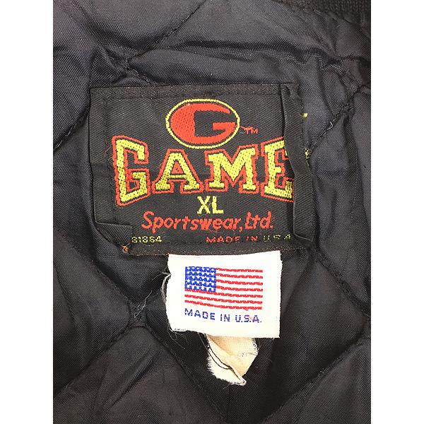 古着 90s USA製 米軍 USAF 星条旗 フラッグ ウール × 本革 レザー