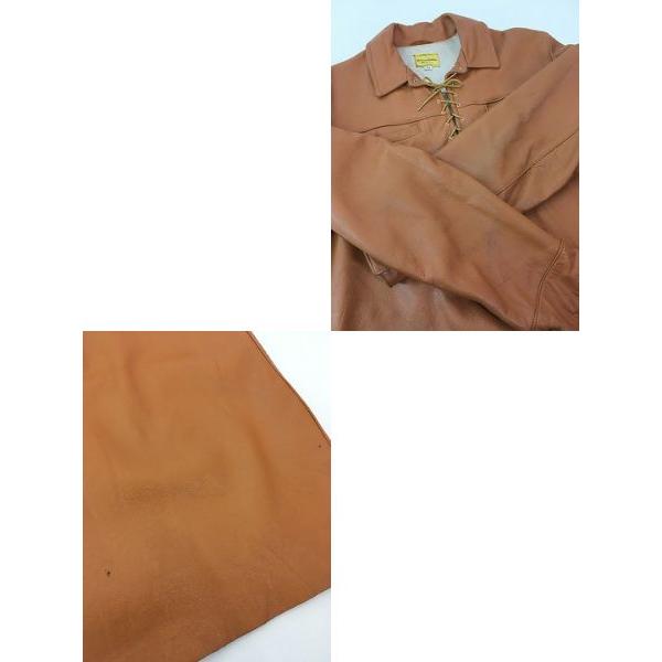 古着 60s Mid-Western Sport Togs 本革 ディアスキン レザー レースアップ プルオーバー ジャケット 44 古着 60s Mid-Western Sport Togs 本革 ディアスキン レザー レース