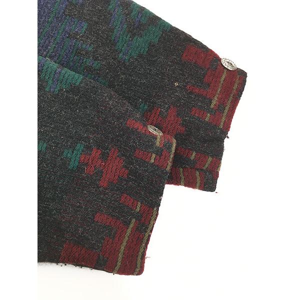 古着 80s USA製 WoolRich ネイティブ チマヨ 総柄 ウール ブランケット