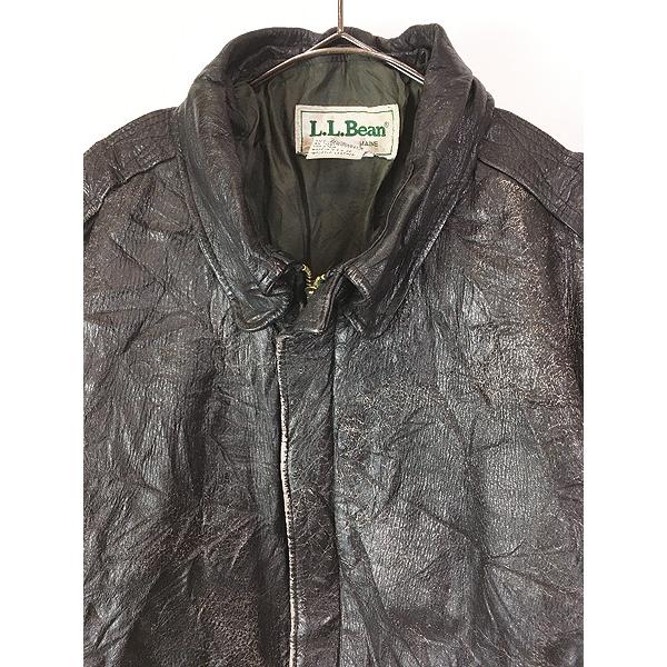 古着 80s USA製 LL Bean Type A-2 本革 ゴートスキン レザー パデッド