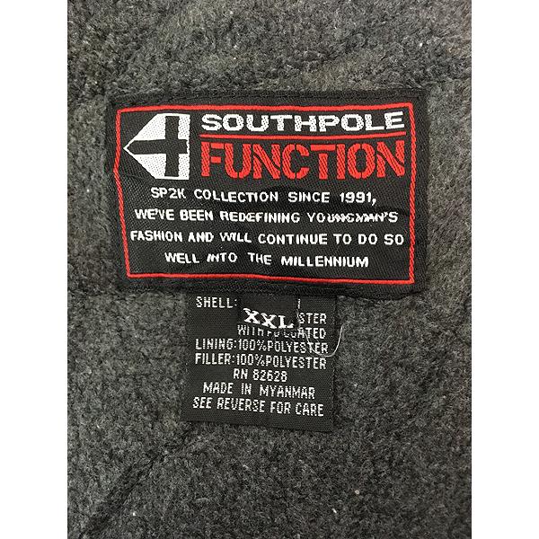 古着 90s SOUTH POLE 多ポケット メタリックシルバー PUコーティング