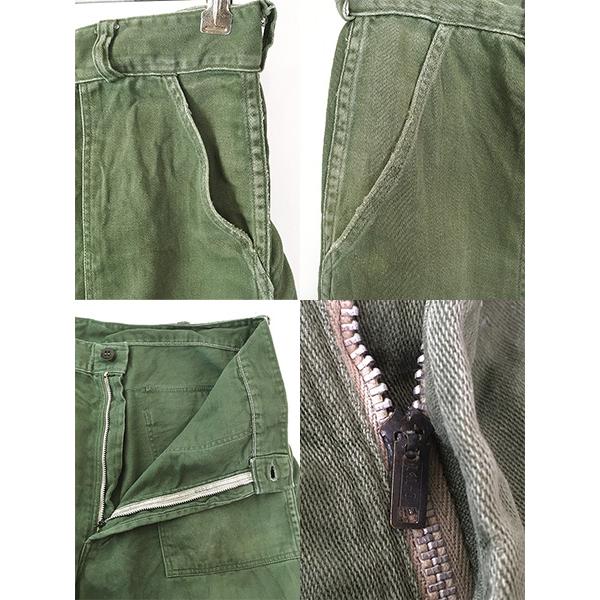 古着 60-70s US タイプ コットンサテン ミリタリー ベイカー パンツ