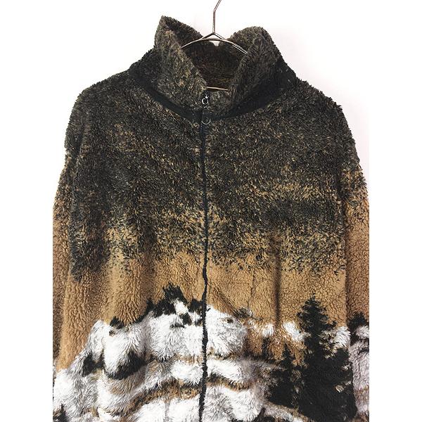 古着 USA製 Renegade club オオカミ ウルフ アニマル フリース ジャケット X位 古着 古着 USA製 Renegade club オオカミ ウルフ アニマル フリース