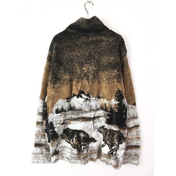 古着 USA製 Renegade club オオカミ ウルフ アニマル フリース