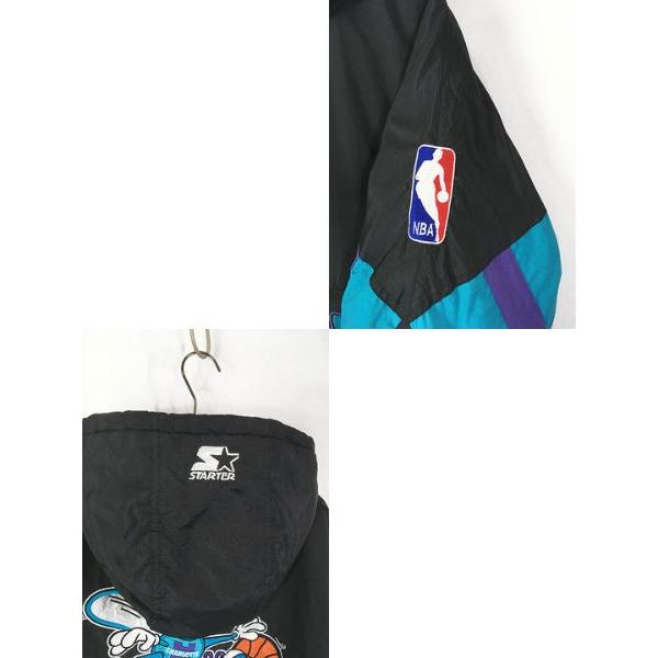 古着 90s STARTER NBA Charlotte Hornets ホーネッツ パデット 