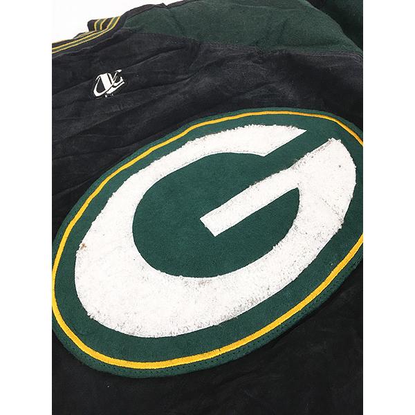 古着 90s NFL Green Bay Packers パッカーズ パイル パッチ 本革