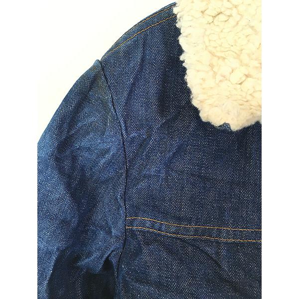 古着 70s USA製 Wrangler 「Wrange Coat」 濃紺 14oz デニム ボア ランチ ジャケット Gジャン L 古着 70s USA製 Wrangler 「Wrange Coat」 濃紺 14oz デニム ボア