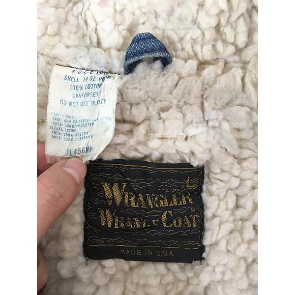 古着 70s USA製 Wrangler 「Wrange Coat」 濃紺 14oz デニム ボア