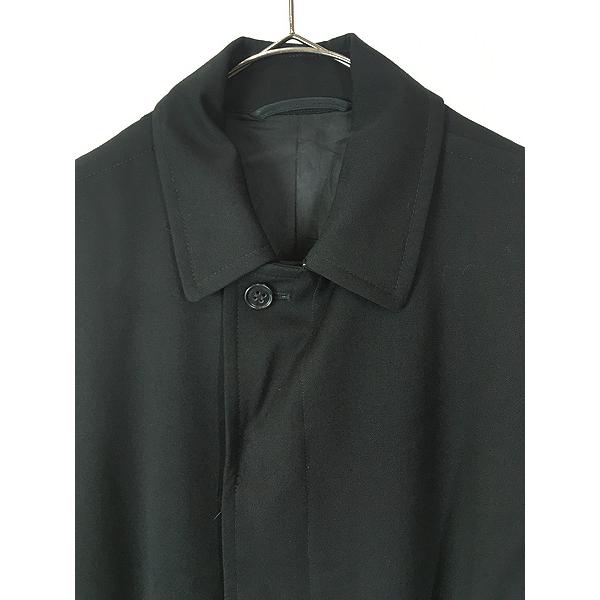 50s 60s Alligator ブラック ウールコート 古着 50s Alligator ブラック ギャバジン ウール 比翼 ステンカラー