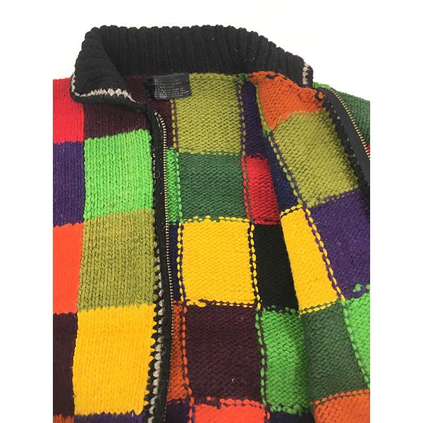 古着 90s エクアドル製 NATIVE AMERICAN カラフル ブロック パッチ