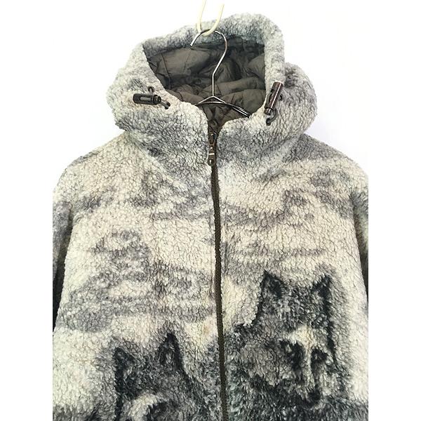 90s USA古着 satanic 内ボア フリース ナイロン パーカー M b202437309c5e309eba9985760ae52