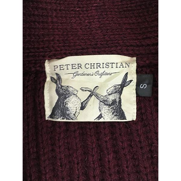 古着 90s 英国製 Peter Christian 無地 ソリッド 畦編み ローゲージ