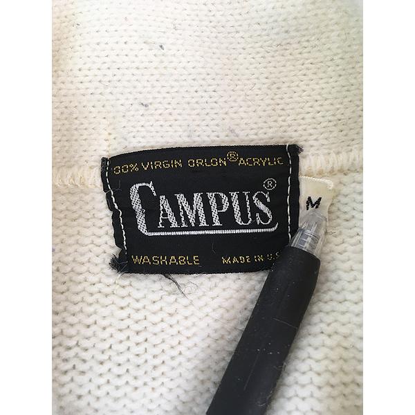 古着 60s USA製 Campus ローゲージ アクリル ニット ワーク 古着 60s USA製 Campus ローゲージ アクリル ニット ワーク
