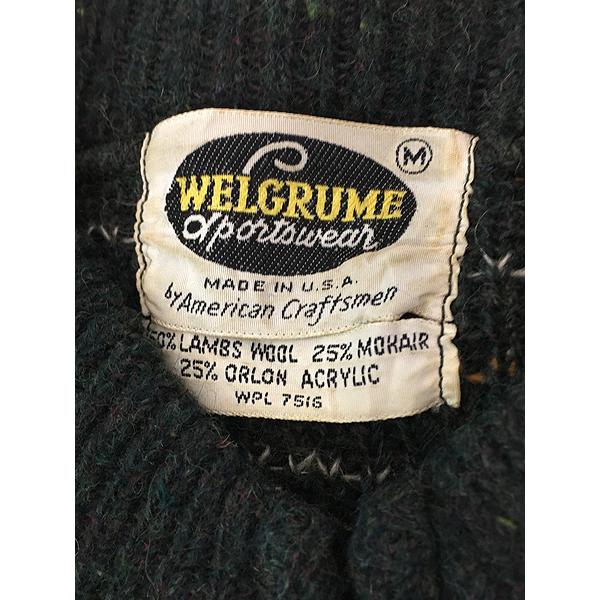 古着 60s USA製 WELGRUME バーズアイ パターン モヘア ウール 古着 60s USA製 WELGRUME バーズアイ パターン モヘア ウール