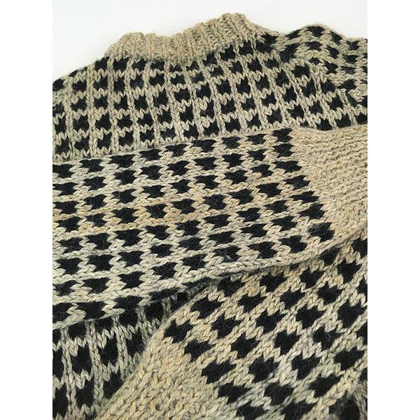 古着 80s ギリシャ製 ANANIAS 2tone ローゲージ ヘビー ウール ハンド