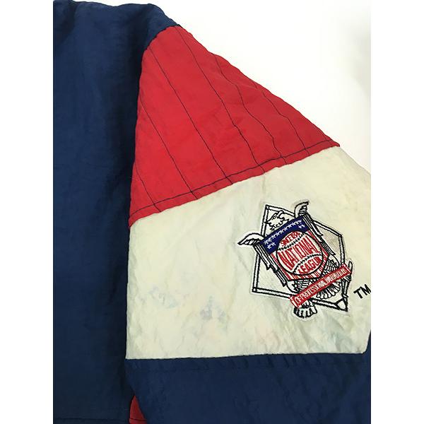 Braves ナイロンジャケット Ｌ 古着 90s STARTER MLB Atlanta Braves ブレーブス ハーフジップ