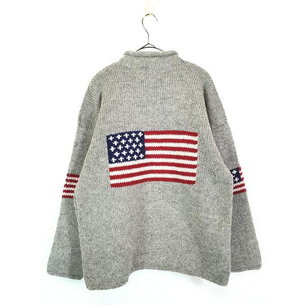 古着 90s エクアドル製 C.C.H. Import 星条旗 フラッグ ヘビー ウール