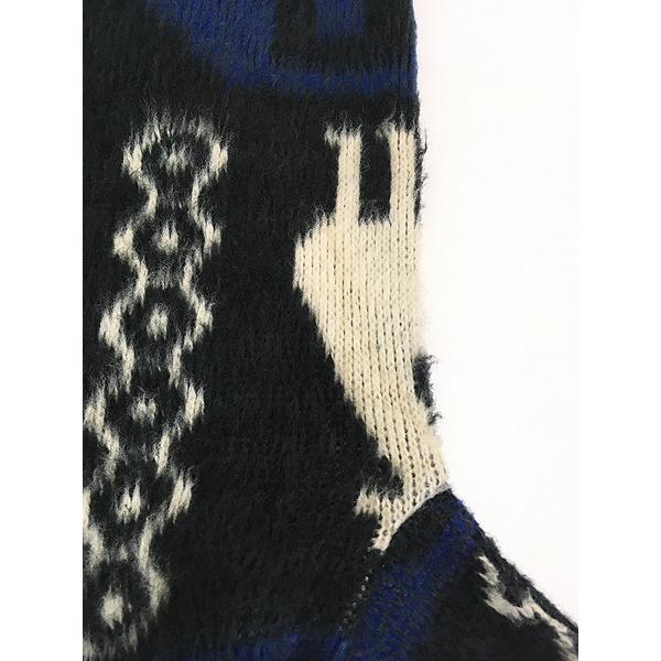 古着 90s エクアドル製 エクアドル アニマル シャギー ウール ニット