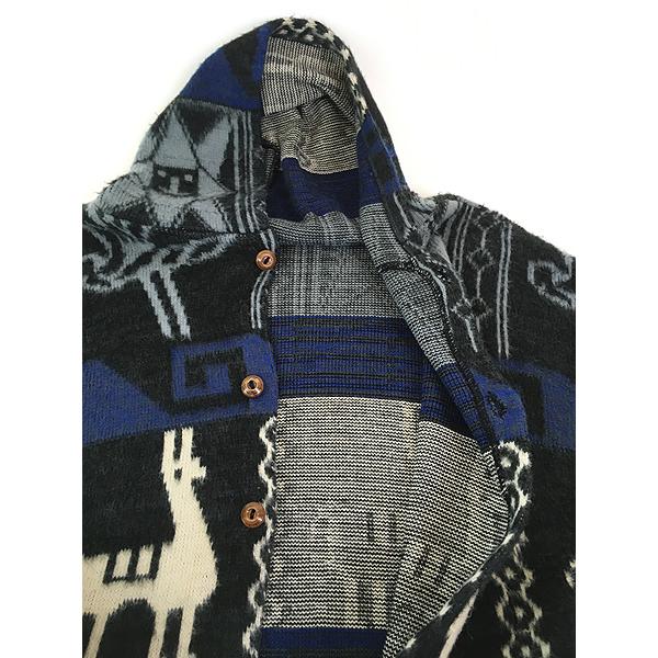 古着 90s エクアドル製 エクアドル アニマル シャギー ウール ニット